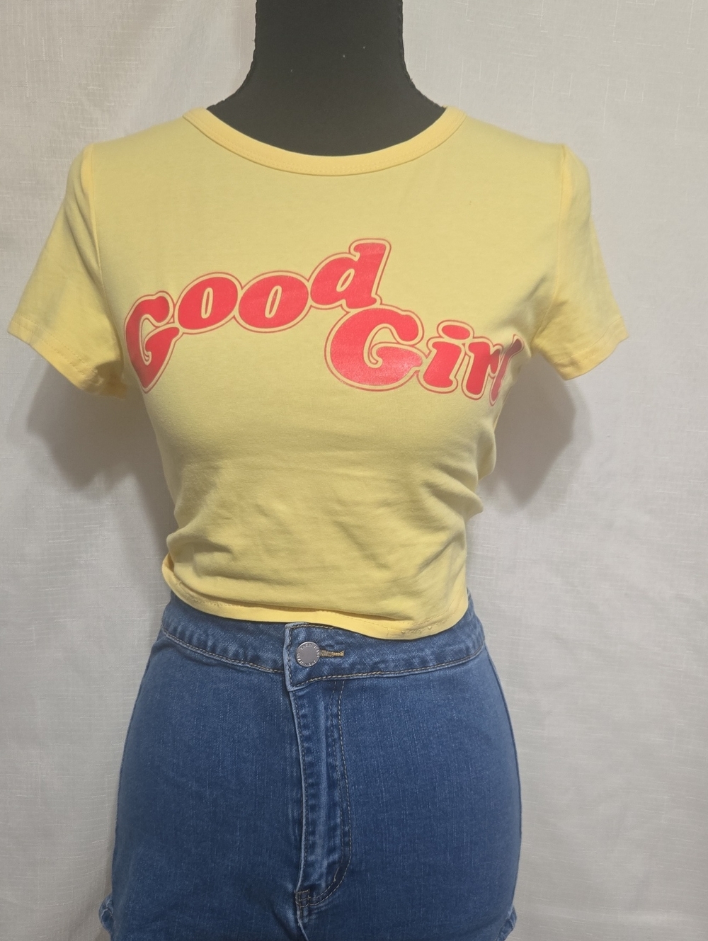 Good Girl Yellow Graphic Tee - Retro Script